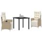 Preview: 3-teiliges Garten-Dining-Set Beige Poly-Rattan