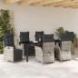 Preview: 7-teiliges Garten-Dining-Set Hellgrau Poly-Rattan