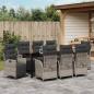 Preview: 9-teiliges Set für Essbereiche im Garten in Hellgrau Poly-Rattan
