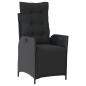 Preview: 5-tlg. Garten-Essgruppe mit Kissen Schwarz Poly Rattan