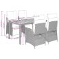 Preview: 5-tlg. Garten-Essgruppe mit Kissen Schwarz Poly Rattan