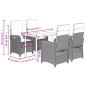Preview: 5-tlg. Garten-Essgruppe mit Kissen Hellgrau Poly Rattan