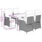 Preview: 5-tlg. Garten-Essgruppe mit Kissen Schwarz Poly Rattan