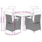 Preview: 5-tlg. Garten-Essgruppe mit Kissen Beige Poly Rattan