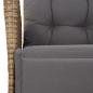 Preview: 5-tlg. Garten-Essgruppe mit Kissen Beigemischung Poly Rattan