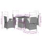 Preview: 5-tlg. Garten-Essgruppe mit Kissen Beige Poly Rattan