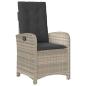 Preview: 5-tlg. Garten-Essgruppe mit Kissen Hellgrau Poly Rattan