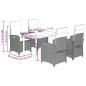 Preview: 5-tlg. Garten-Essgruppe mit Kissen Hellgrau Poly Rattan