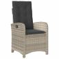 Preview: 7-tlg. Garten-Essgruppe mit Kissen Hellgrau Poly Rattan