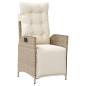 Preview: 3-tlg. Garten-Essgruppe mit Kissen Beige Poly Rattan
