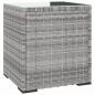 Preview: Beistelltisch Grau 40x37x40,5 cm Polyrattan und Hartglas