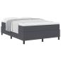 Preview: Boxspringbett Dunkelgrau und Weiß 140 x 200 cm Cordstoff
