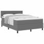 Preview: Boxspringbett Hellgrau und Weiß 140 x 190 cm Cordstoff