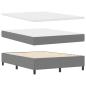 Preview: Boxspringbett Hellgrau und Weiß 140 x 190 cm Cordstoff