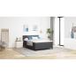 Preview: Boxspringbett mit Matratze Dunkelgrau 140x200 cm Cord-Stoff