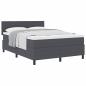 Preview: Boxspringbett Dunkelgrau und Weiß 160 x 200 cm Cordstoff