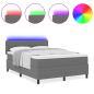 Preview: Boxspringbett mit Matratze & LED Licht Grau 140x200 cm Cord-Stoff