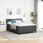 Preview: Boxspringbett mit Matratze & LED Dunkelgrau 140x200 cm Cord-Stoff