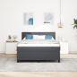 Preview: Boxspringbett mit Matratze & LED Dunkelgrau 140x200 cm Cord-Stoff