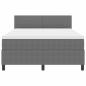 Preview: Boxspringbett mit Matratze & LED Licht Grau 160x200 cm Cord-Stoff