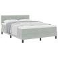 Preview: Boxspringbett mit Matratze Hellgrau 160x200 cm Samt