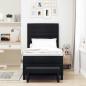 Preview: Boxspringbett mit Kissen mit Kopfteil Schwarz 90 x 200 cm Stoff