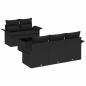 Preview: 6-teiliges Garten Sofa Set mit Kissen Schwarz Poly Rattan