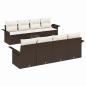 Preview: Gartensofa-set mit Kissen 9 pcs Braun Poly-Rattan