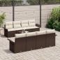 Preview: Gartensofa-set mit Kissen 9 pcs Braun Poly-Rattan