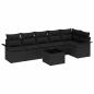 Preview: 7-teiliges Garten-Sofa-Set mit Kissen in beigem Poly-Rattan