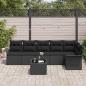 Preview: 7-teiliges Garten-Sofa-Set mit Kissen in beigem Poly-Rattan