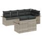 Preview: 7-teiliges Garten Sofa Set mit Kissen Hellgrau Poly Rattan