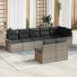 Preview: ARDEBO.de - 8-teilige Garten-Sofaset mit Kissen Grau Poly-Rattan