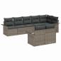 Preview: 8-teilige Garten-Sofaset mit Kissen Grau Poly-Rattan