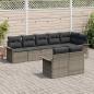 Preview: 8-teilige Garten-Sofaset mit Kissen Grau Poly-Rattan
