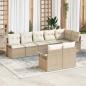 Preview: ARDEBO.de - 8-teilige Garten Sofa Set mit Kissen Beige Poly Rattan