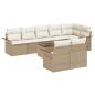 Preview: 9-teiliger Garten Sofa Set mit Kissen Braun Poly Rattan