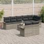 Preview: Gartensofa-set mit Kissen 9 pcs Hellgrau Poly-Rattan