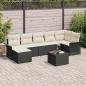 Preview: ARDEBO.de - 7-teiliges Garten-Sofa-Set mit Kissen in Braun aus Poly-Rattan