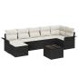 Preview: Gartensofa-set mit Kissen 8 pcs Schwarz Poly-Rattan