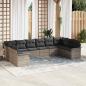 Preview: ARDEBO.de - Gartensofa-set 10 stk. Grau Poly-Rattan