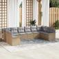Preview: ARDEBO.de - Gartensofa-set 10 stk. Beige Poly-Rattan
