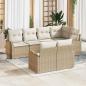 Preview: ARDEBO.de - 7-teiliges Garten Sofa Set mit Kissen Beige Poly Rattan