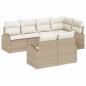 Preview: 7-teiliges Garten Sofa Set mit Kissen Beige Poly Rattan