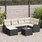 Preview: ARDEBO.de - 6-teiliges Garten-Sofa-Set mit Kissen Braun Poly-Rattan
