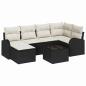 Preview: 6-teiliges Garten-Sofa-Set mit Kissen Braun Poly-Rattan