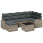 Preview: 6-teiliges Garten Sofa Set mit Kissen - schwarzes Poly Rattan