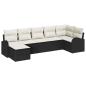 Preview: Garten Sofa Set 7-teilig Schwarz und Beige Polyethylen Rattan