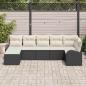 Preview: Garten Sofa Set 7-teilig Schwarz und Beige Polyethylen Rattan