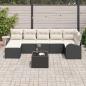 Preview: 7-teiliges Garten-Sofa-Set mit Kissen braunes Poly-Rattan
